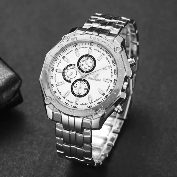 6PCS/Set Fashion Large Dial Men's Watches Luxury Business Quartz Wrist Watch for Man Clock Reloj Hombre(Without Box)