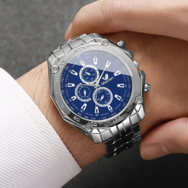 6PCS/Set Fashion Large Dial Men's Watches Luxury Business Quartz Wrist Watch for Man Clock Reloj Hombre(Without Box)