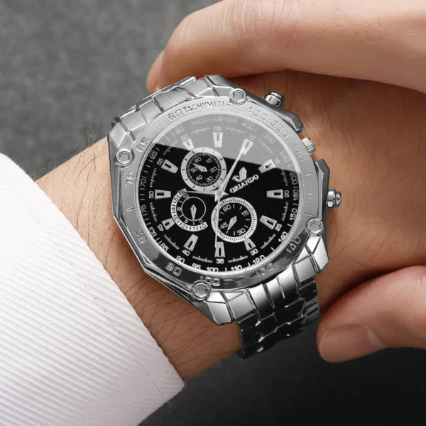 6PCS/Set Fashion Large Dial Men's Watches Luxury Business Quartz Wrist Watch for Man Clock Reloj Hombre(Without Box)