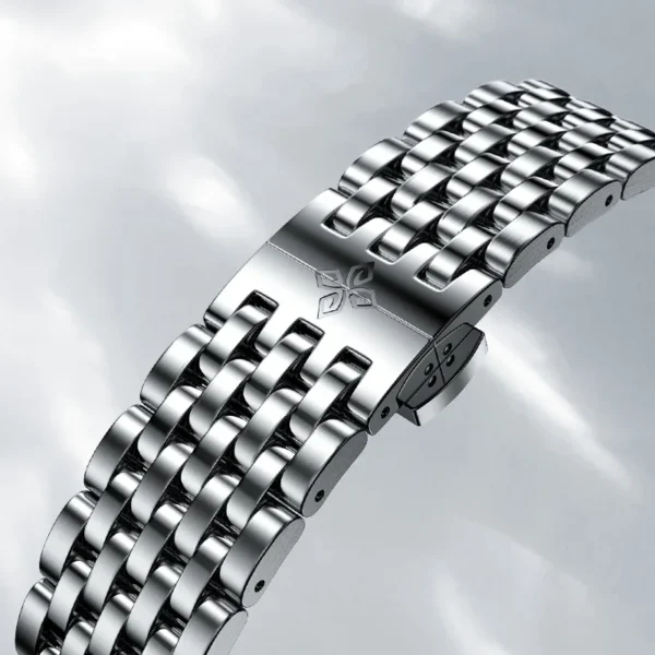 AGELOCER Original Budapest Watch Steel Strap Men's Business Dress Big Calendar Automatic Mechanical Watch Birthday Gift for Men