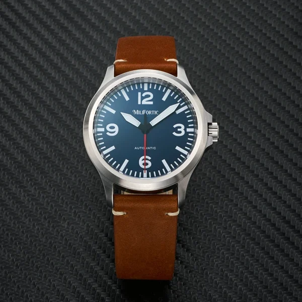 Milifortic 39mm Pilot Watch Man M096 Large Arabic Numerals Dial 100MM Waterproof NH38 Automatic Military Style Field Watch