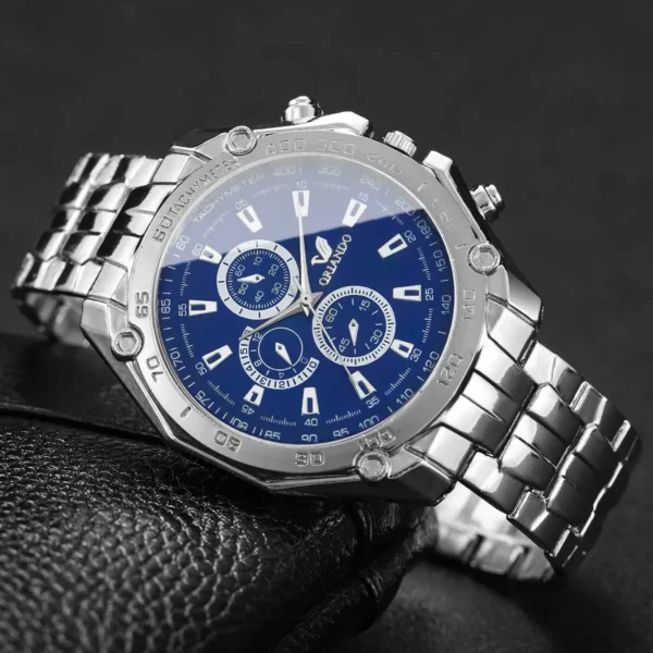 6PCS/Set Fashion Large Dial Men's Watches Luxury Business Quartz Wrist Watch for Man Clock Reloj Hombre(Without Box)