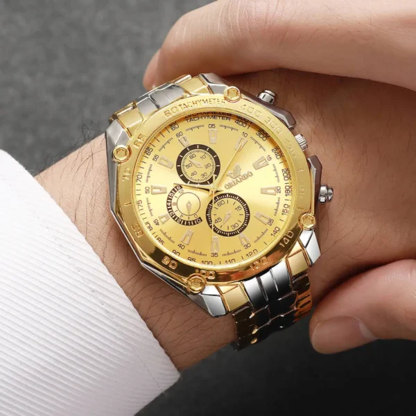 6PCS/Set Fashion Large Dial Men's Watches Luxury Business Quartz Wrist Watch for Man Clock Reloj Hombre(Without Box)