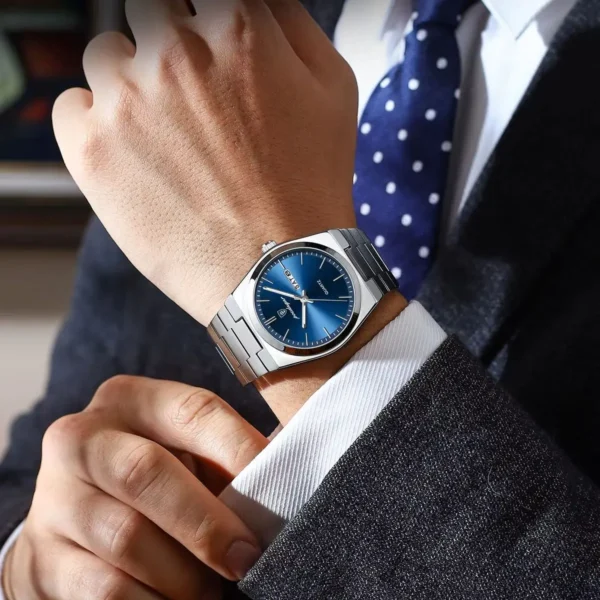 POEDAGAR Luxury Watches For Men Stainless Steel Waterproof Luminous Man Watch Date Week Fashion Casual Men's Quartz Watch Reloj