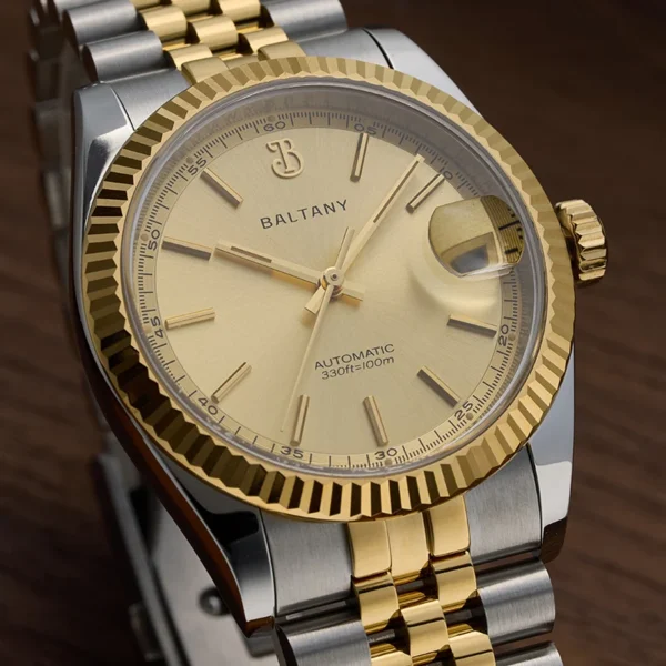 Baltany 36mm Gold Watch Men S4084 Waterproof 10ATM Jubilee Bracelet NH35 Automatic Mechanical Luxury Dress Watches For Men