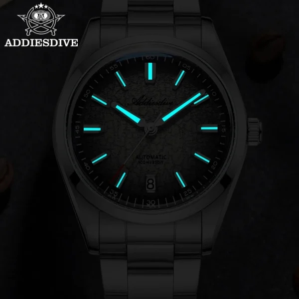 ADDIESDIVE Luxury Automatic Mechanical Watch NH35A Movement 316L Stainless Steel BGW9 Luminous 100M Water Resistant Bubble Glass
